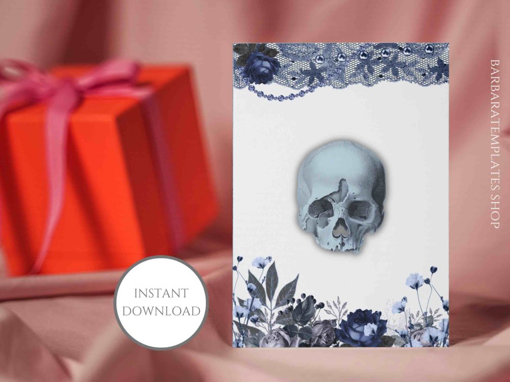 Goth Skull Valentine Love Card