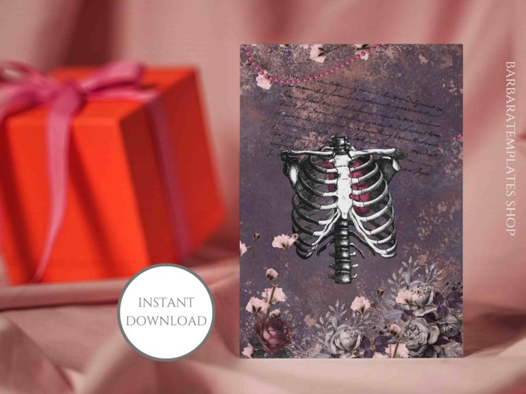 Goth Skeleton Romantic Valentine Card