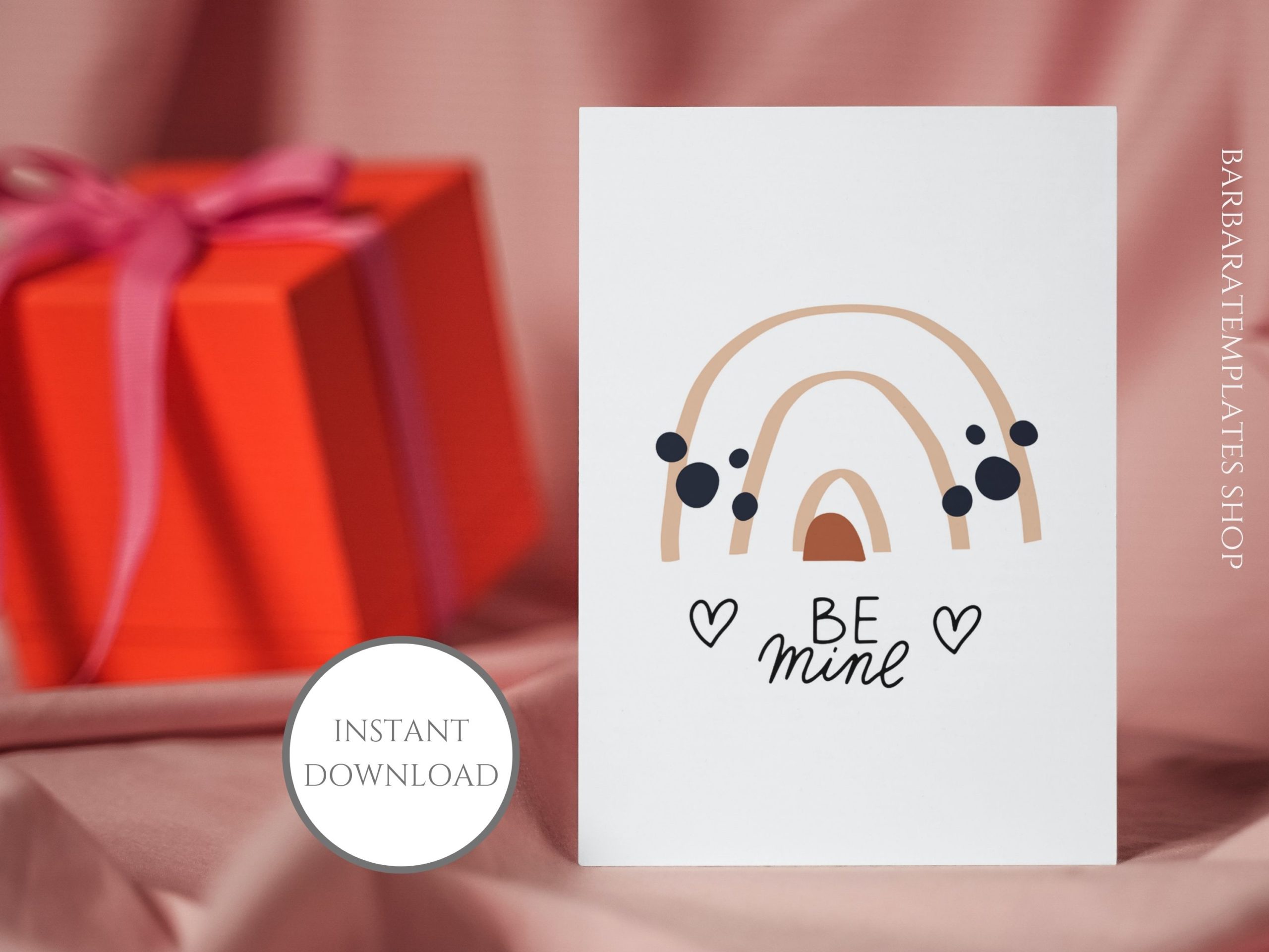 Be mine rainbow personalized Valentines Day card