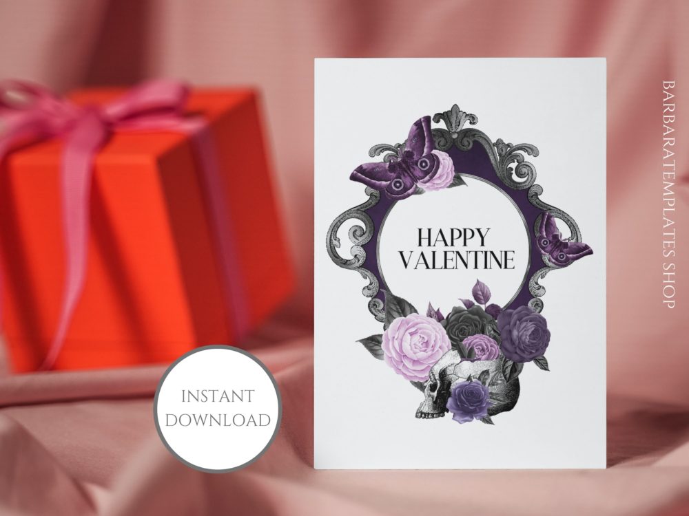 Gothic purple personalized card