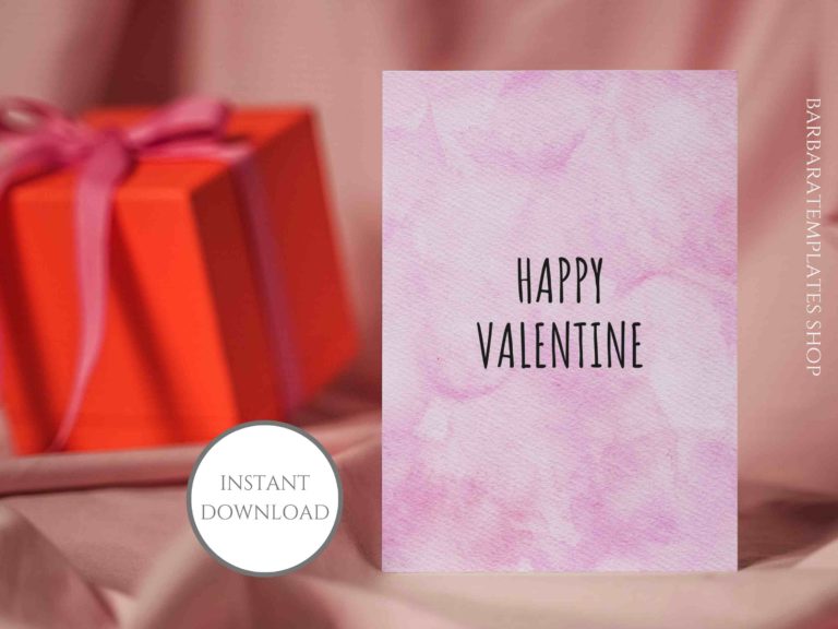 Pink Minimalist Happy Valentine Card