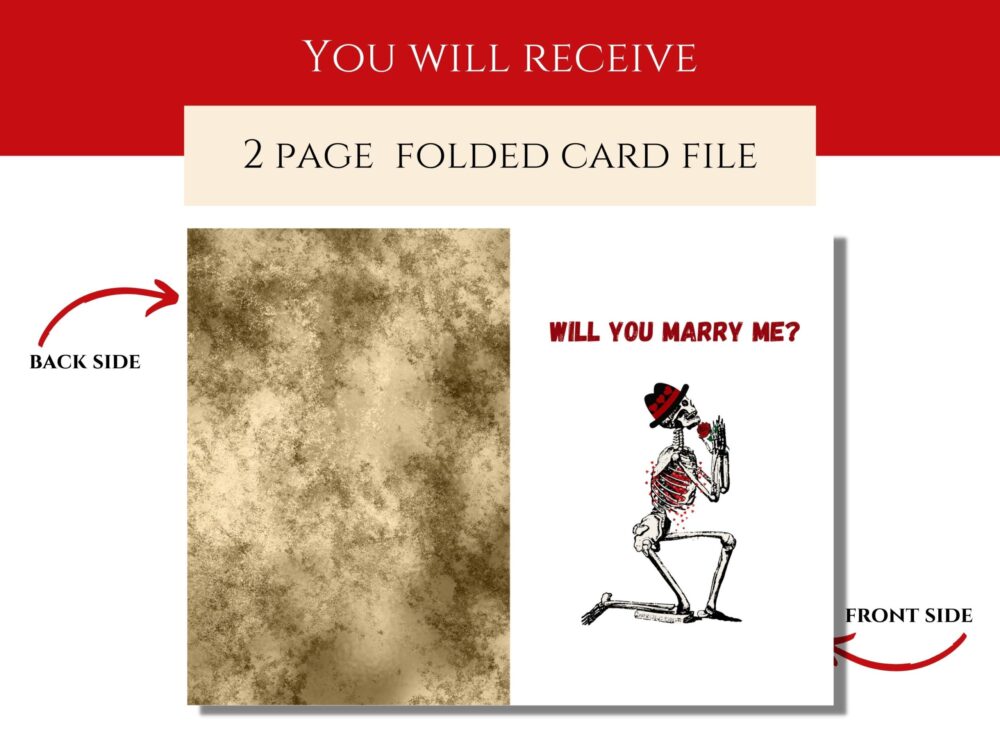 Will you marry me personalized skeleton love card