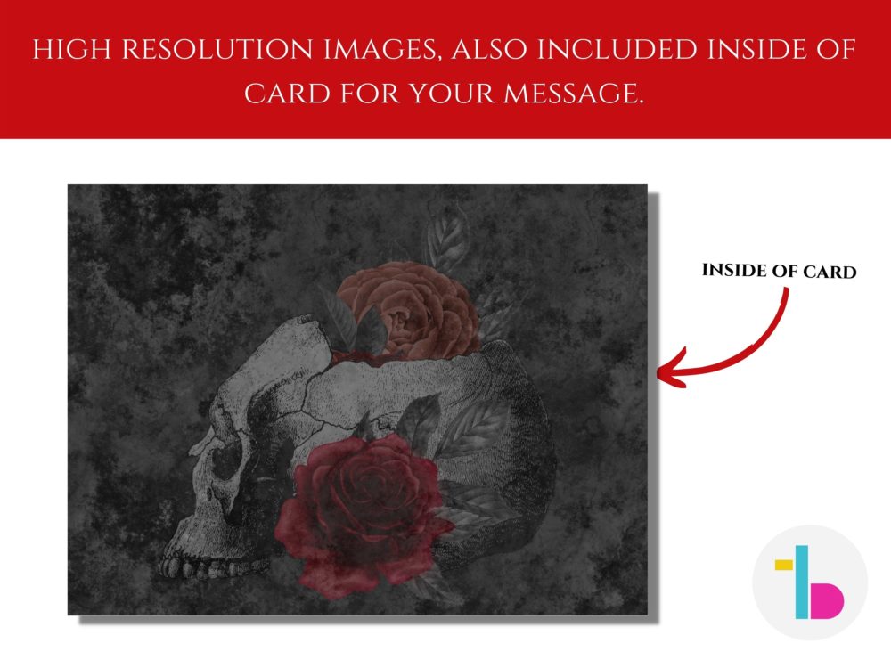 Personalized gothic red greeting card