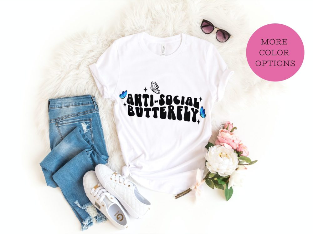 Antisocial butterfly womens shirt, Homeschooler tshirt