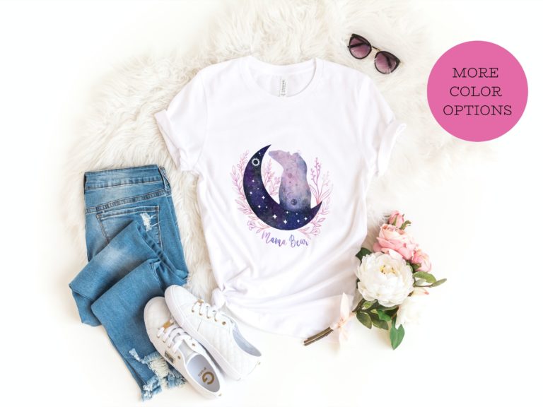 Mama bear t-shirt, Celestial boho shirt for mom