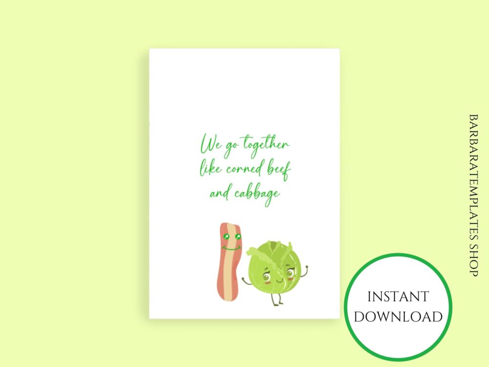 Happy St. Patricks Day Printable Card,