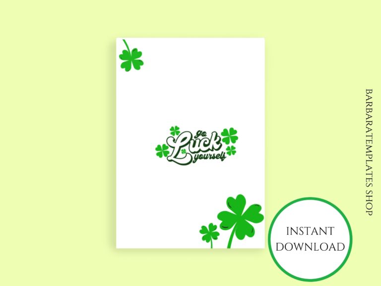 Go Luck Yourself Funny Printable Irish Card