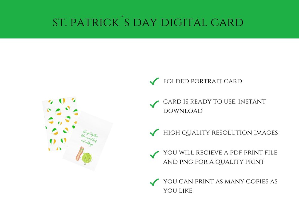 Happy St. Patricks Day Printable Card,