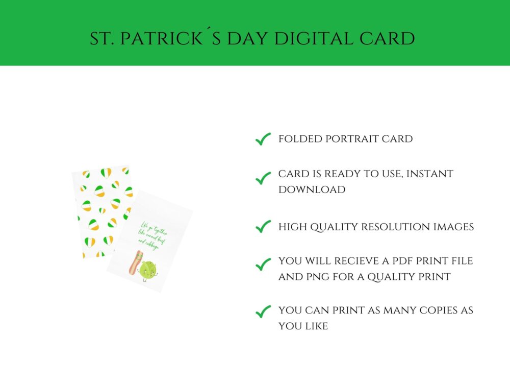Happy St. Patricks Day Printable Card,