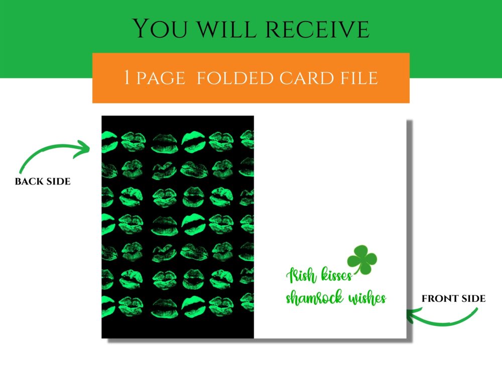 Irish Kisses Shamrock Wishes Folded Card