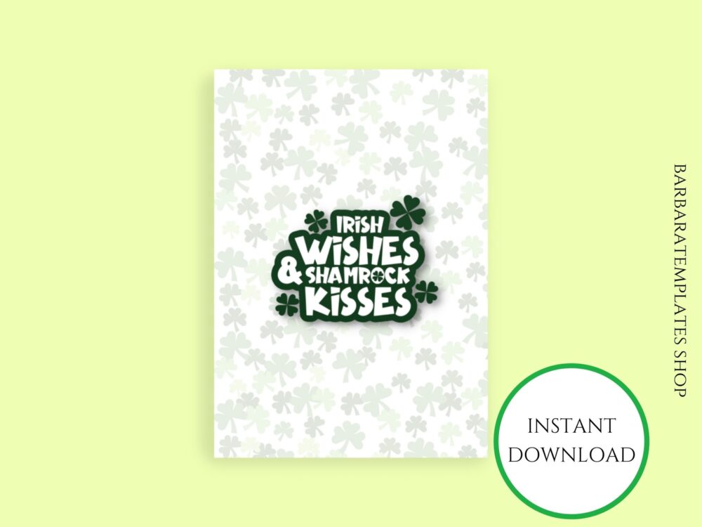 Happy St. Patrick's Day Shamrock Printable Card