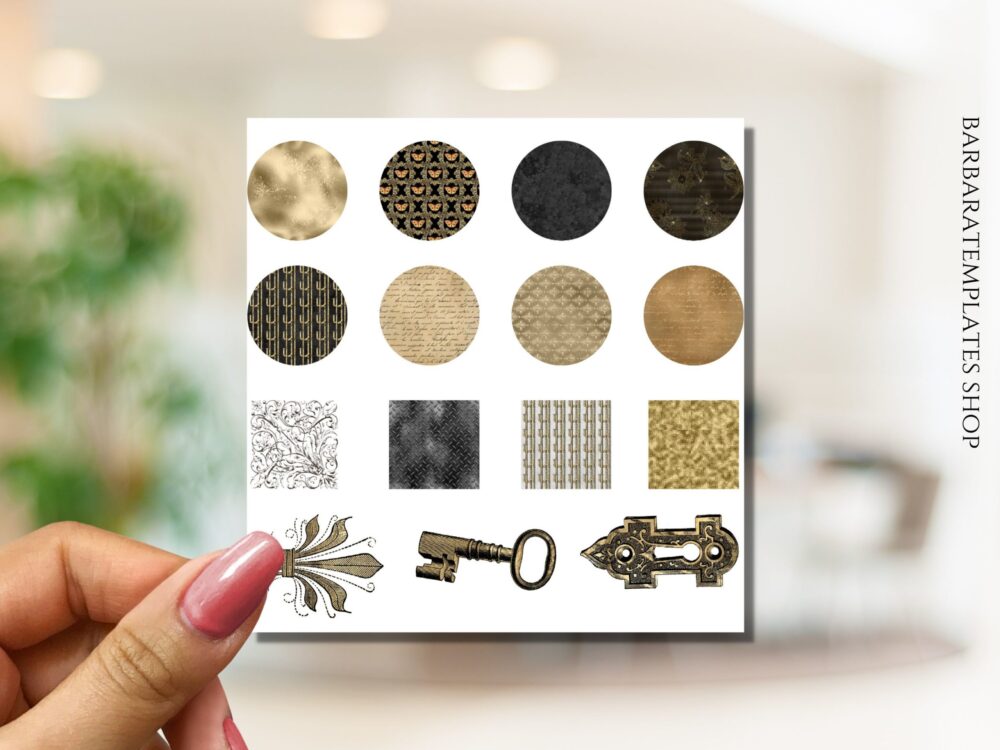 Steampunk stickers, Steampunk background