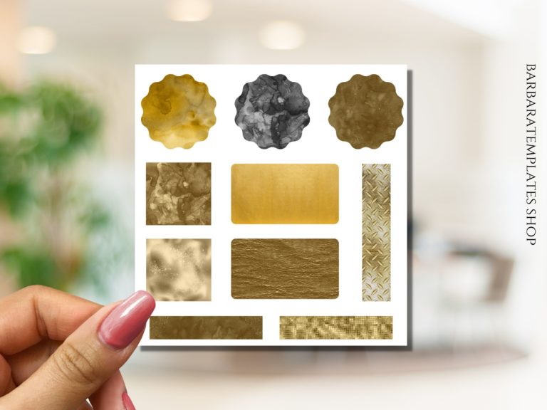 Golden texture stickers, Gold sticker