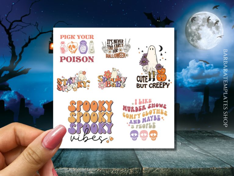 Halloween retro stickers, Hydroflask sticker