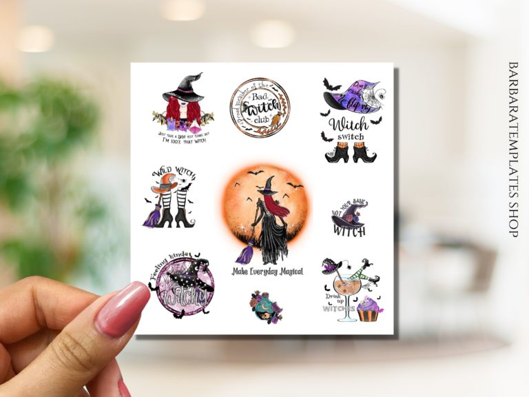 Halloween witchy stickers, planner stickers