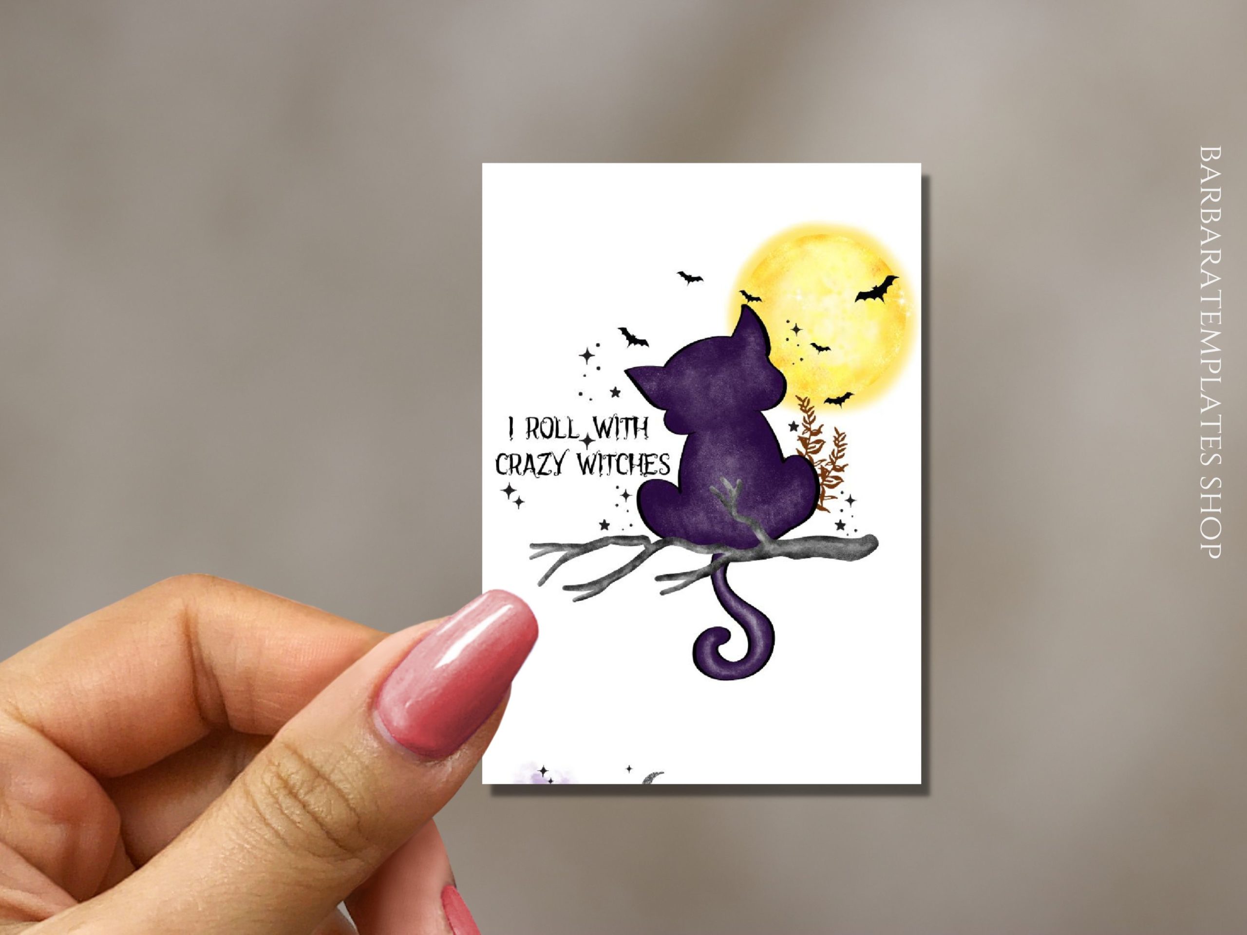 Cute witchy cat stickers