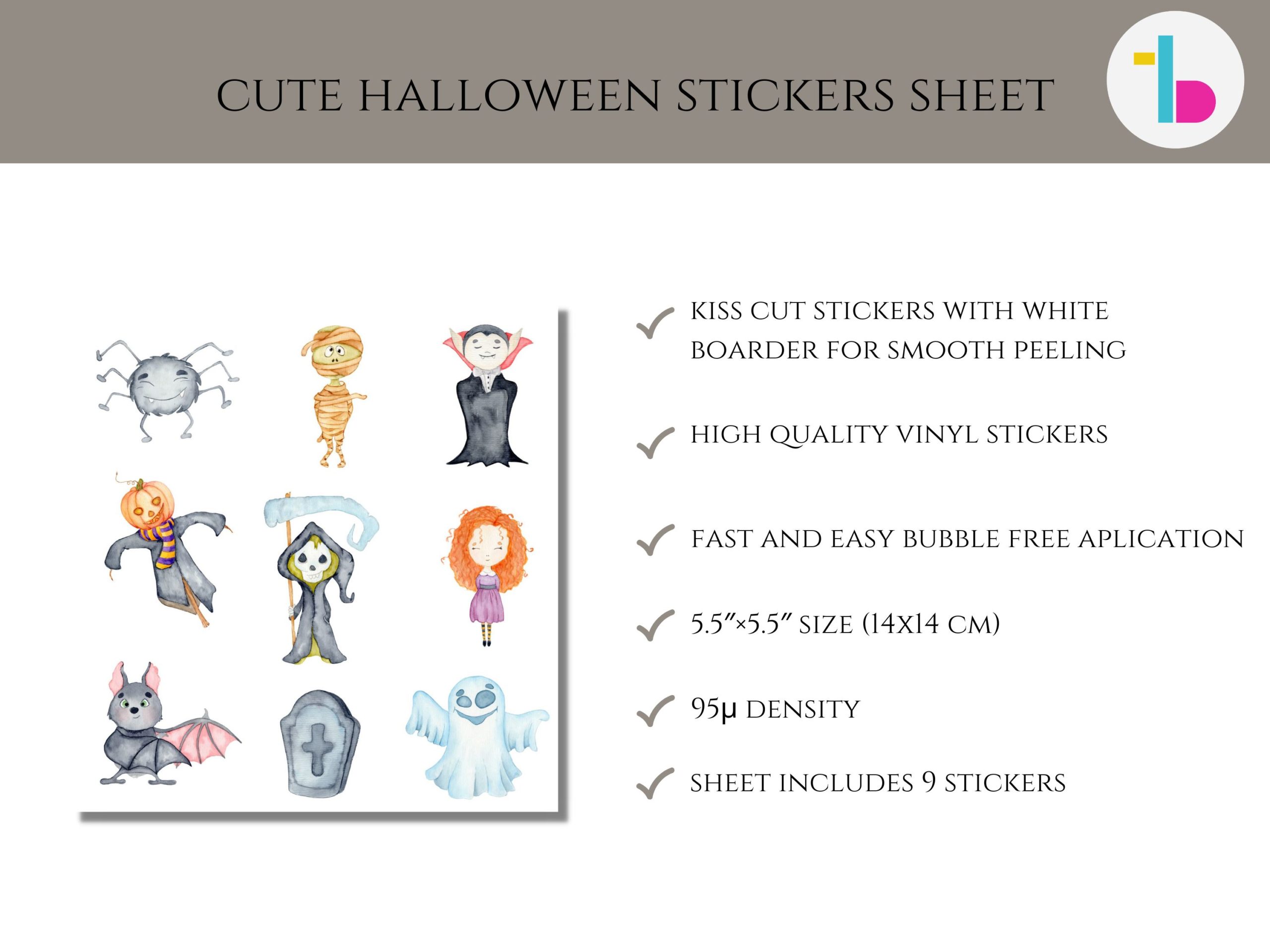 Cute Halloween stickers for kids