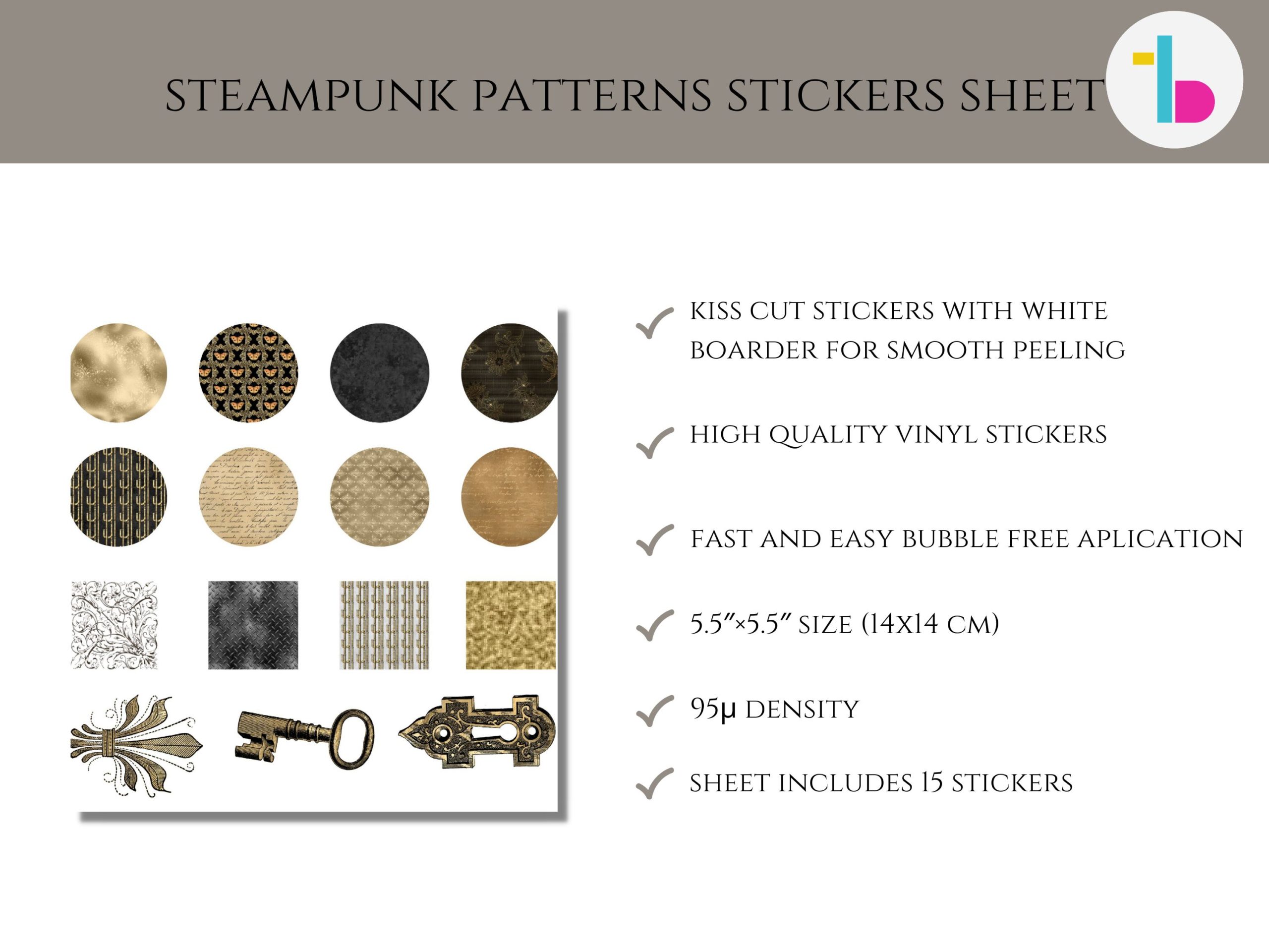 Steampunk stickers, Steampunk background