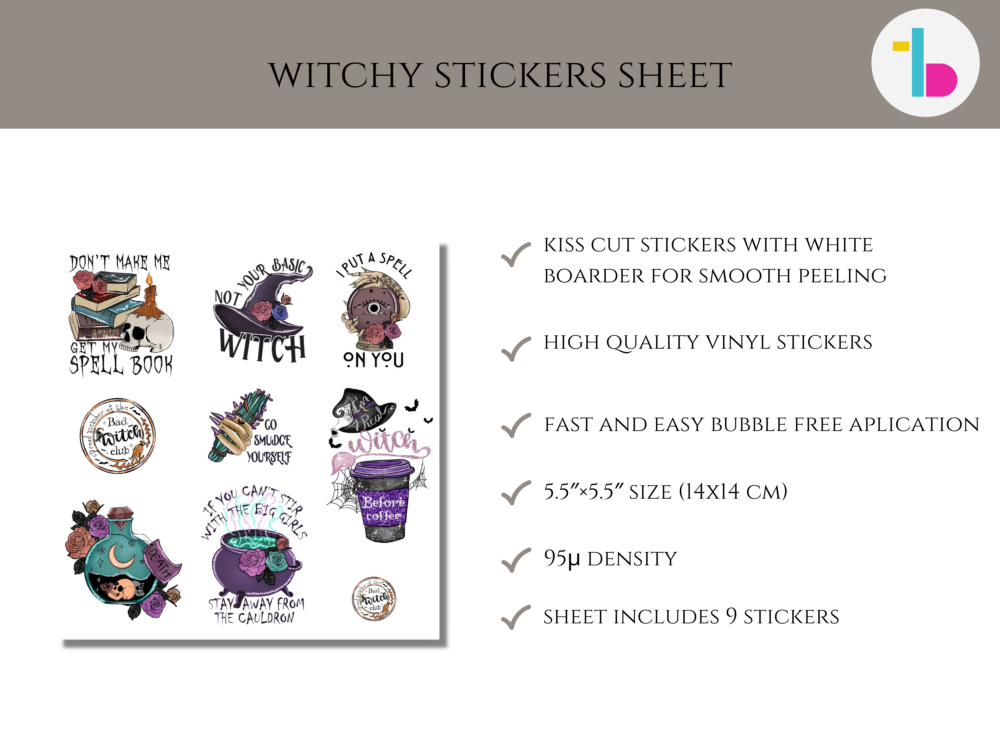 Witchy sticker, Witchcraft stickers