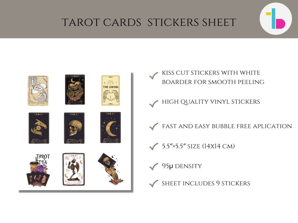 Tarot card stickers