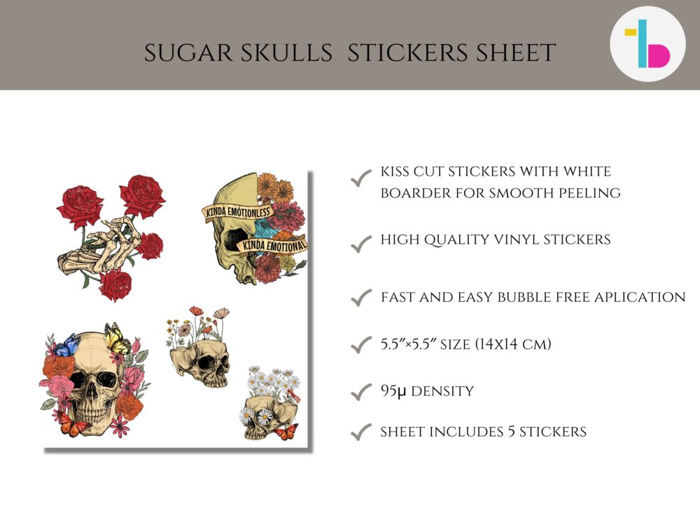 Sugar skull stickers