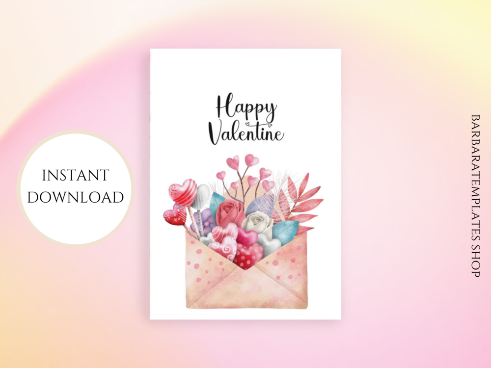 Happy Valentine Romantic Folded Card