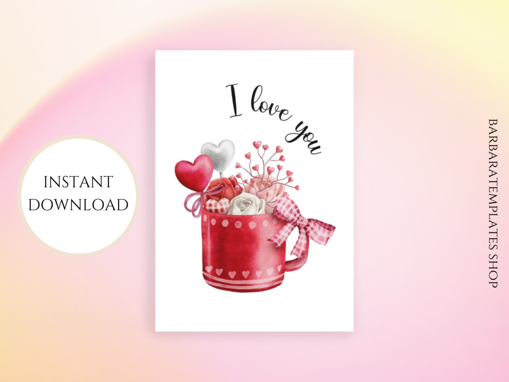 I Love You Mug Valentine Card