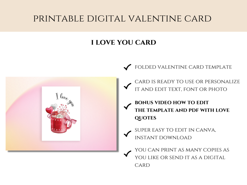 I Love You Mug Valentine Card