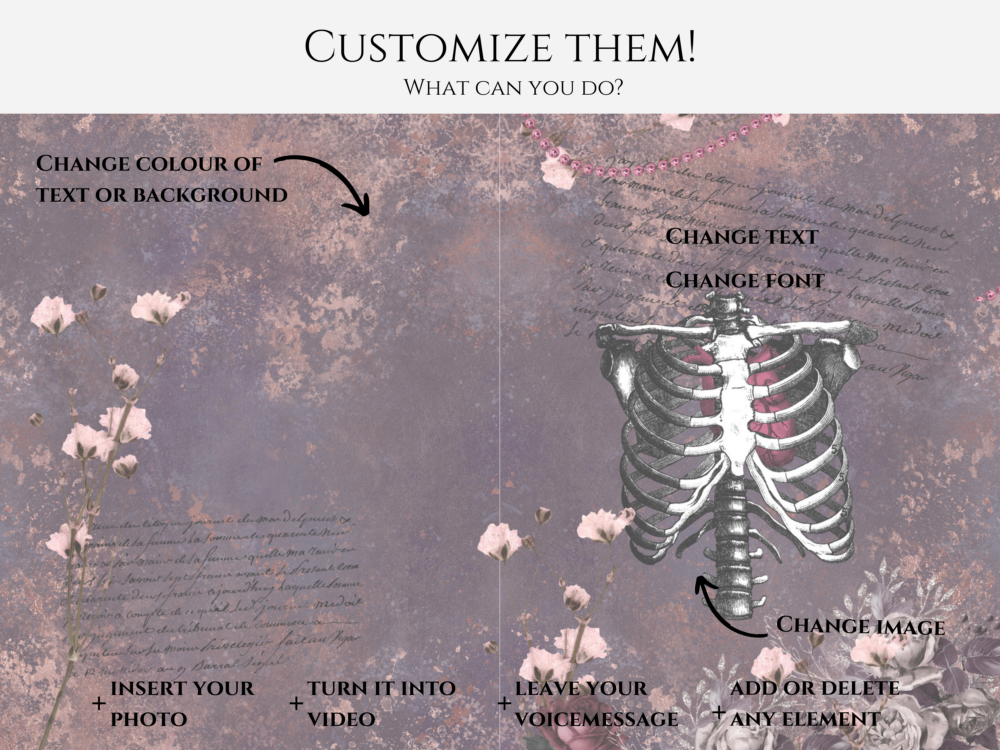 Goth Skeleton Romantic Valentine Card