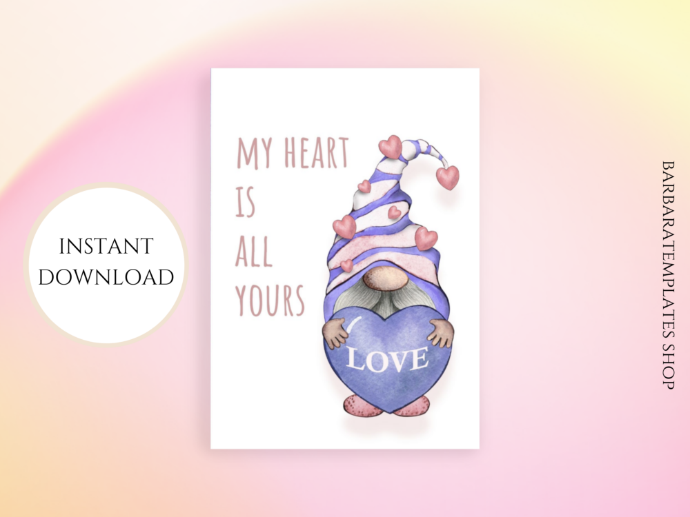 Very Peri Gnome Love Card