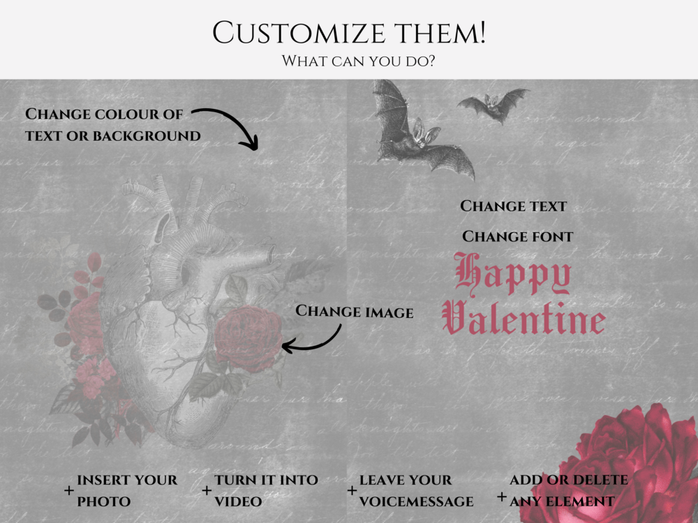 Vampire Goth Printable Love Card