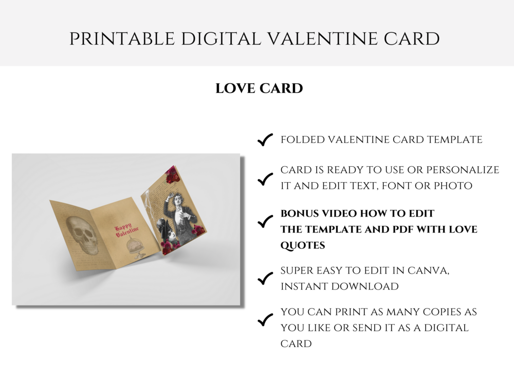 Victorian Gothic Love Valentine Card