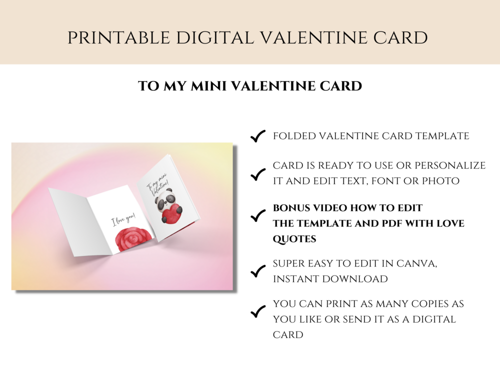 To My Mini Valentine Card