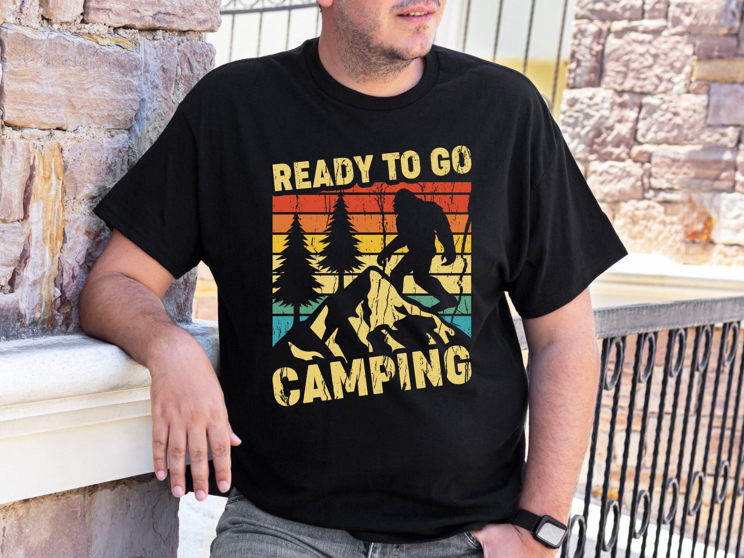Bigfoot ready to go camping shirt, Funny bigfoot, Camping shirt