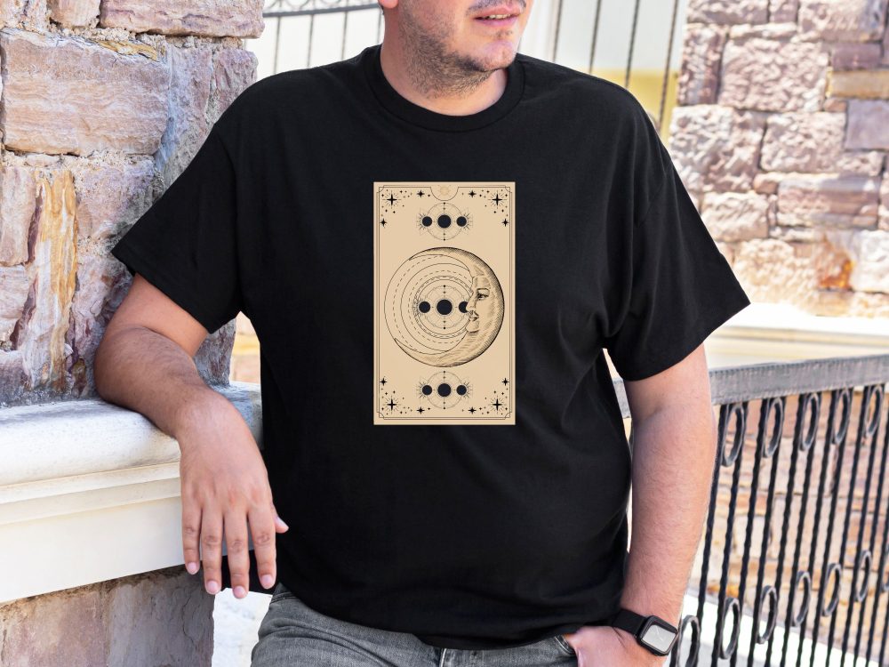 Moon and planets tshirt, Witchy gifts