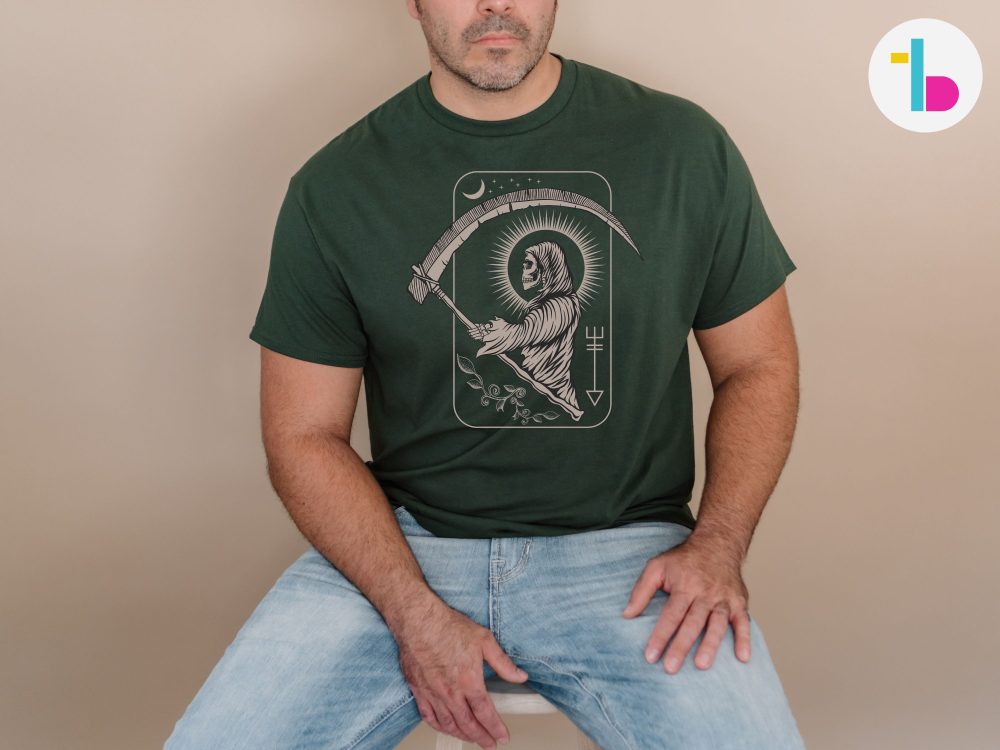 Skeleton reaper shirt, Tarot shirt, Satanic t shirt