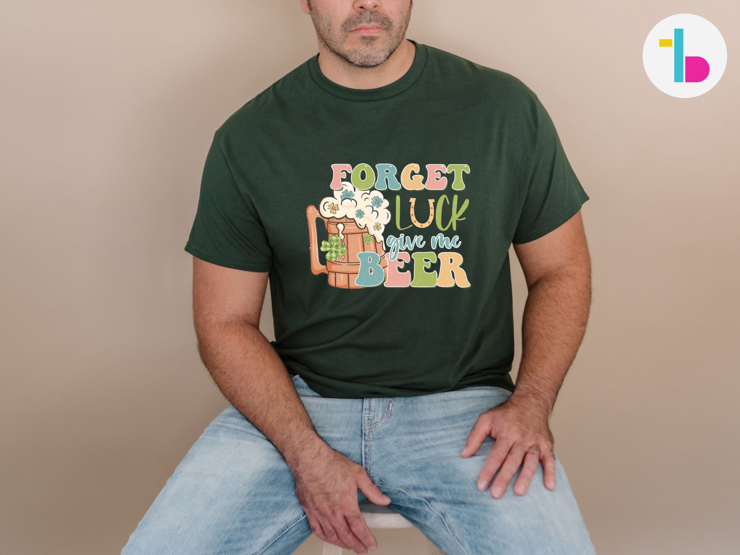 Forget luck give me beer shirt, Funny retro Irish shirt, Beer lover gift
