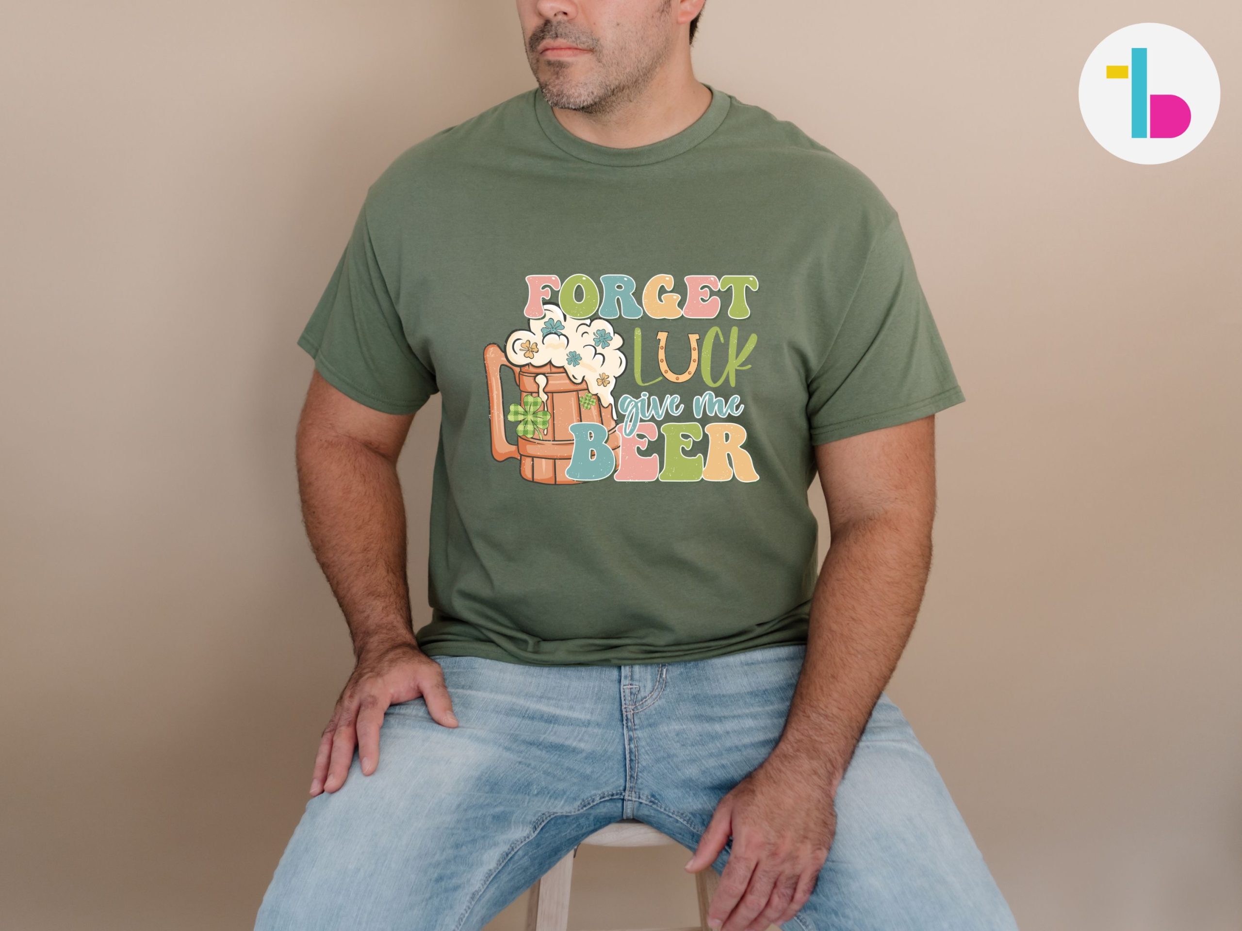 Forget luck give me beer shirt, Funny retro Irish shirt, Beer lover gift