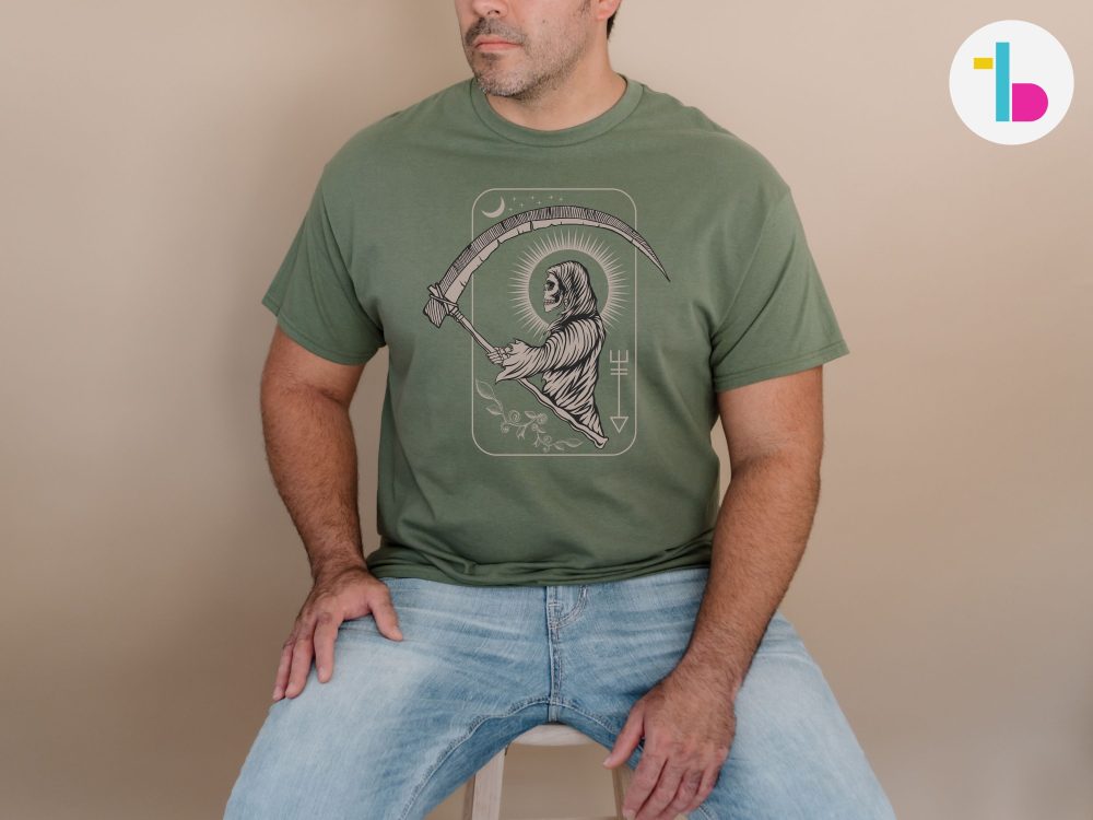 Skeleton reaper shirt, Tarot shirt, Satanic t shirt