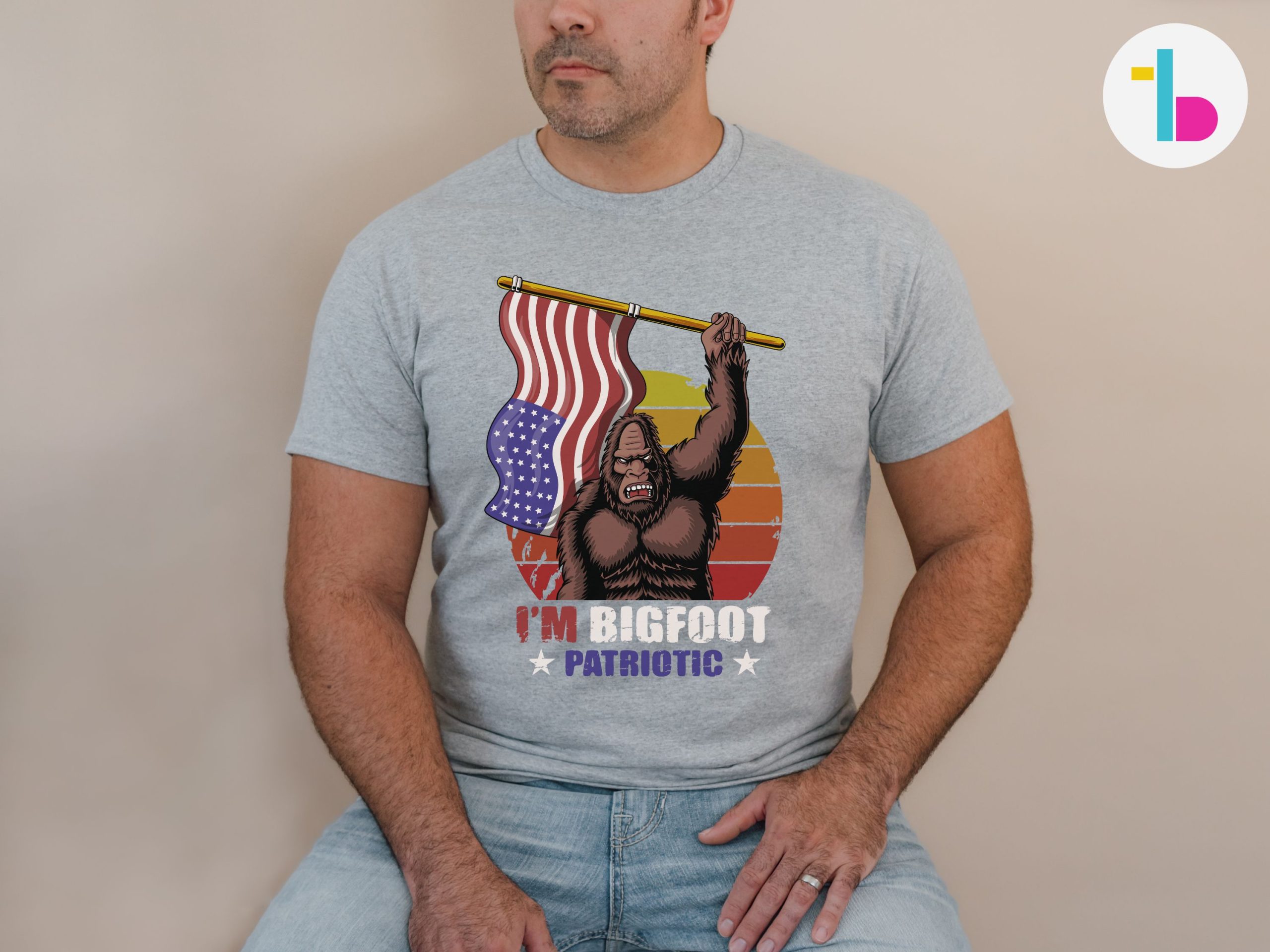 Im bigfoot patriotic USA shirt, 4th of July shirt, American flag shirt