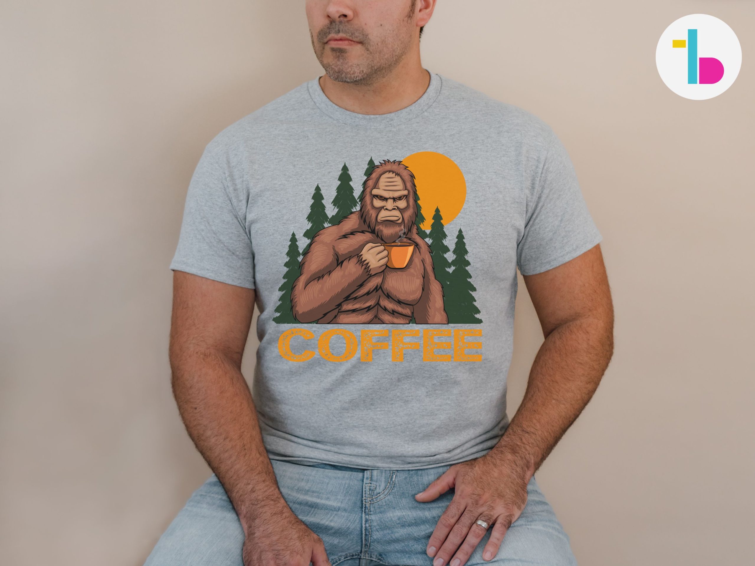 Bigfoot chilling and drinking coffee shirt, Coffee lover gift