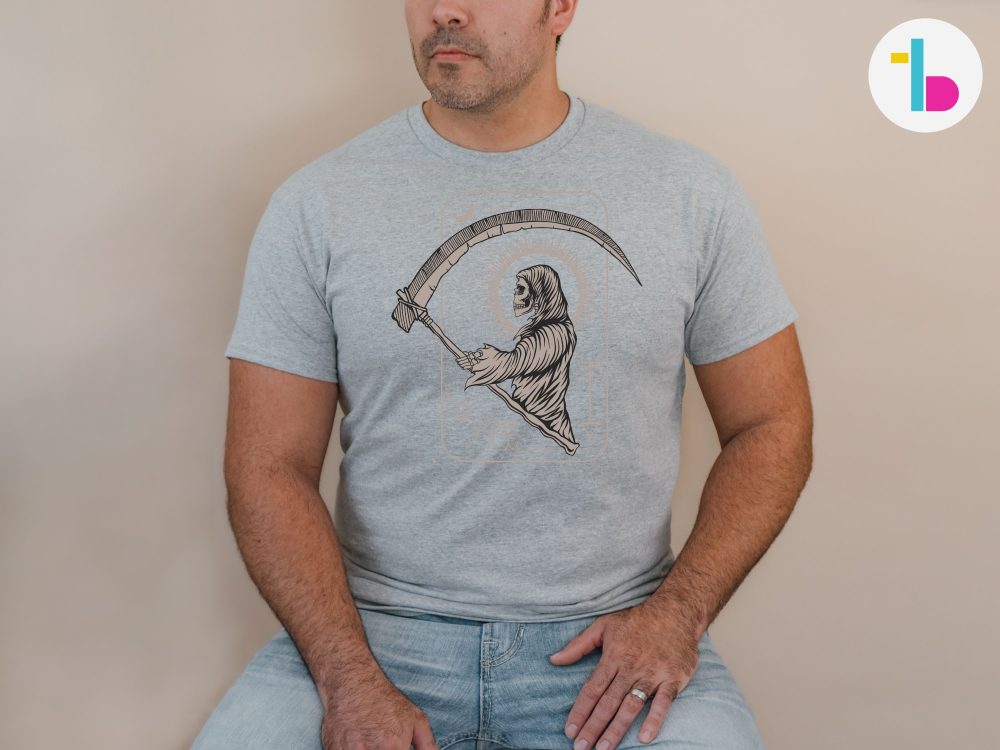 Skeleton reaper shirt, Tarot shirt, Satanic t shirt