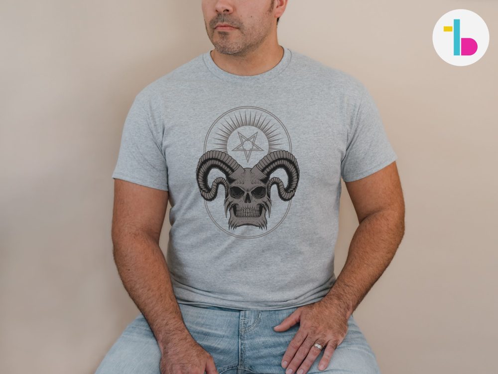 Animal skull shirt, Satanic pentagram t shirt