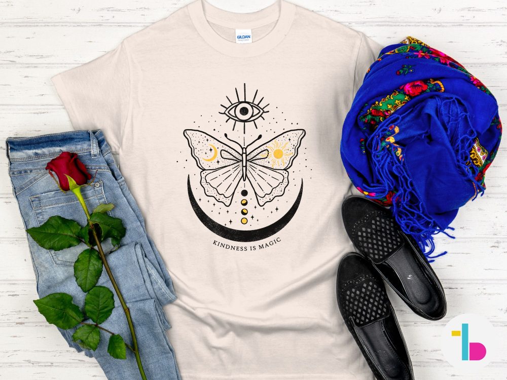 Mystical butterfly shirt, Witchy shirt, Moon shirt