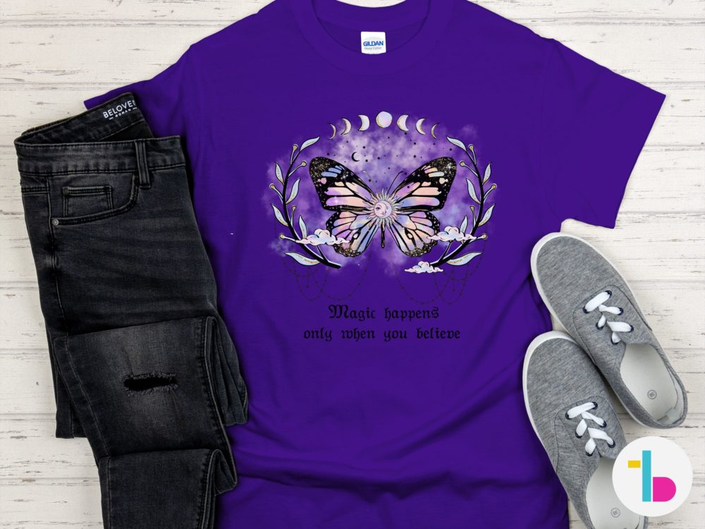 Mystical shirt with butterfly, Witchy shirt