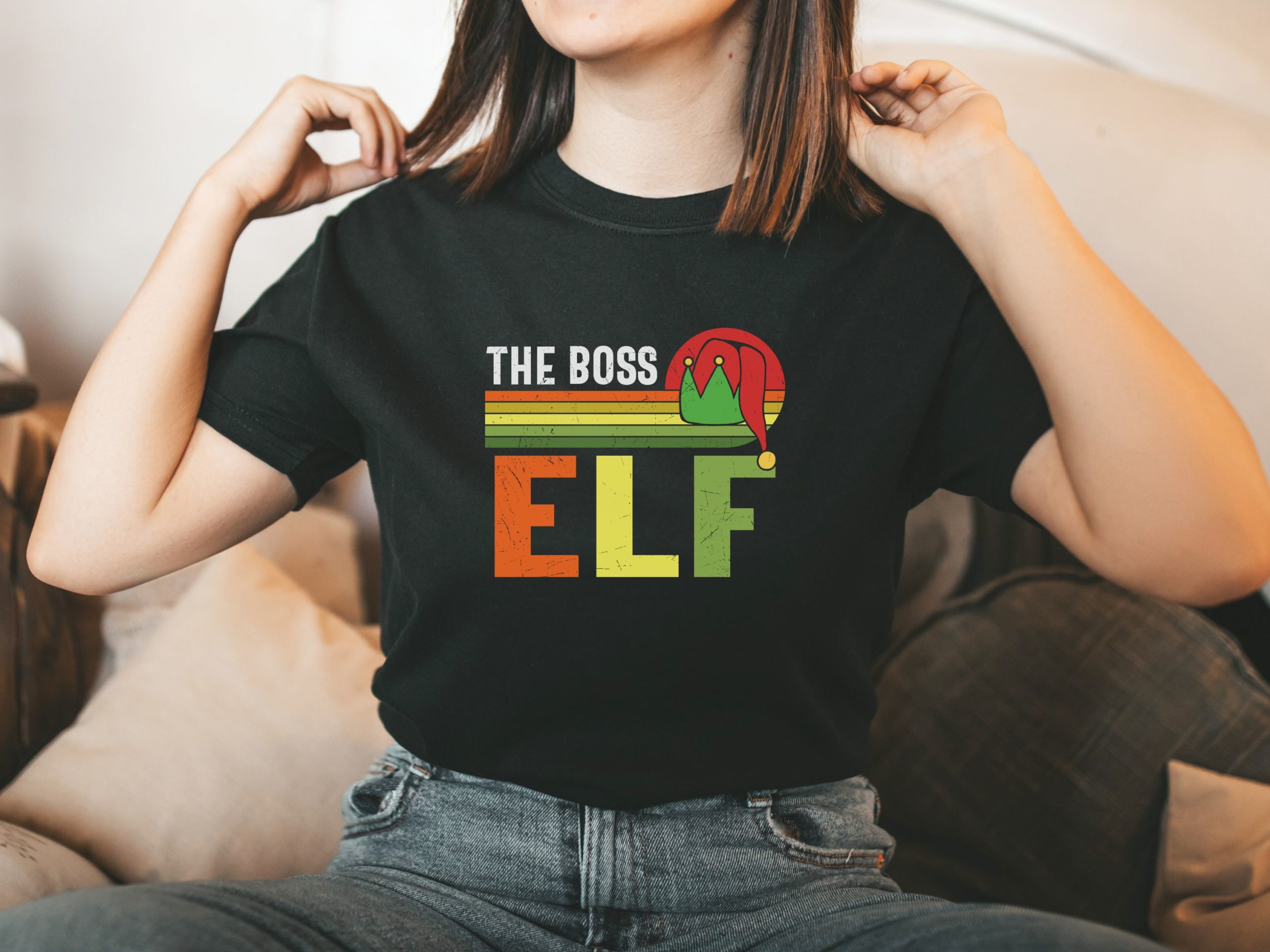 The boss elf retro Christmas shirt