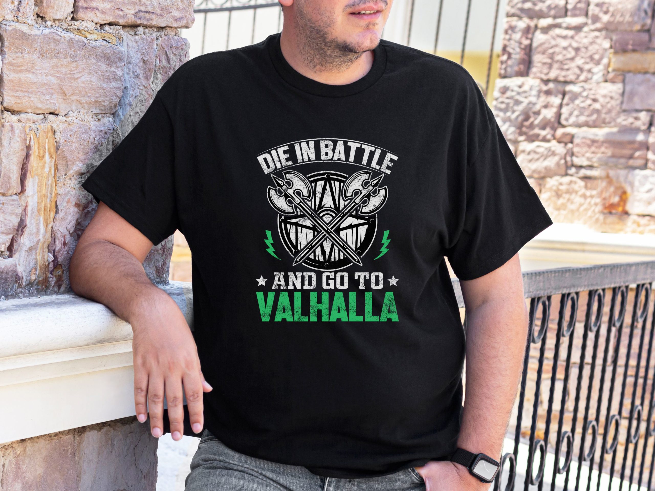 Die in battle and go to Valhalla, Viking shirt