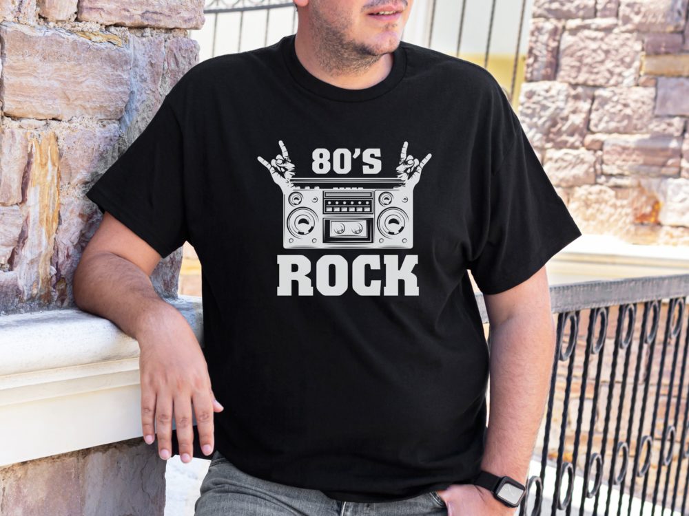 80s rock, Retro Christmas shirt gift, Mens graphic tee