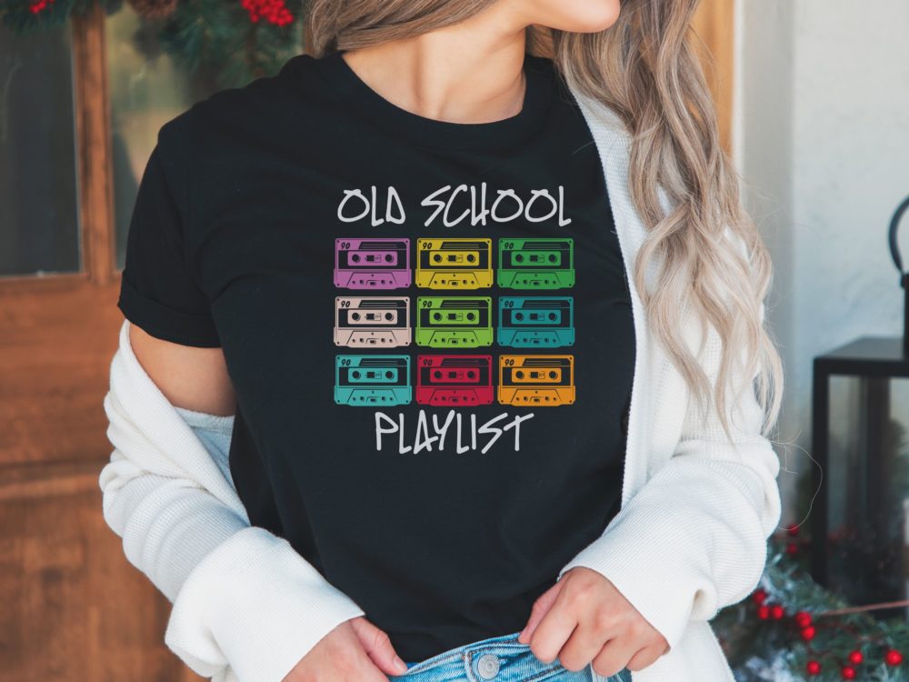 Old school playlist shirt, Cassette tape shirt