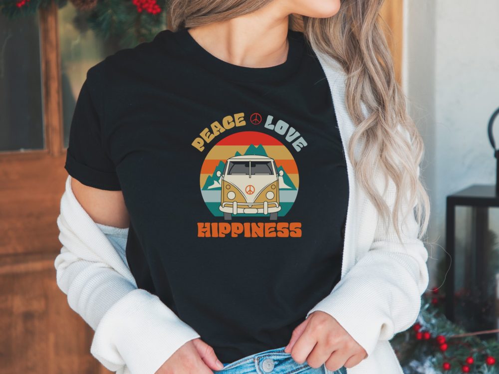 Peace Love and Hippiness shirt, Retro Hippie shirt, Hippie gifts